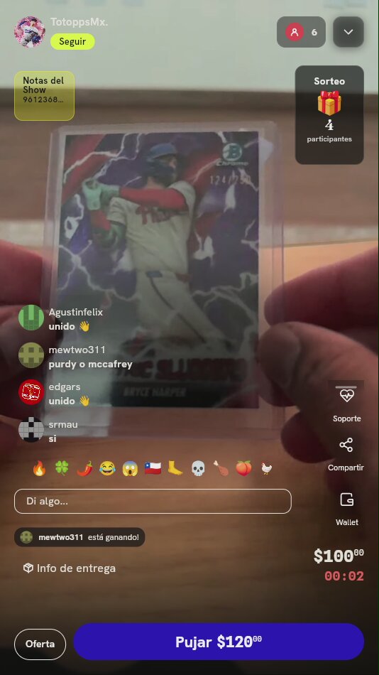 Carta numerada de Bryce Harper