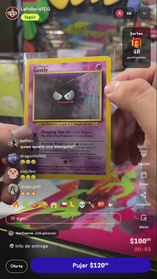 Carta Pokémon Gastly Base Set