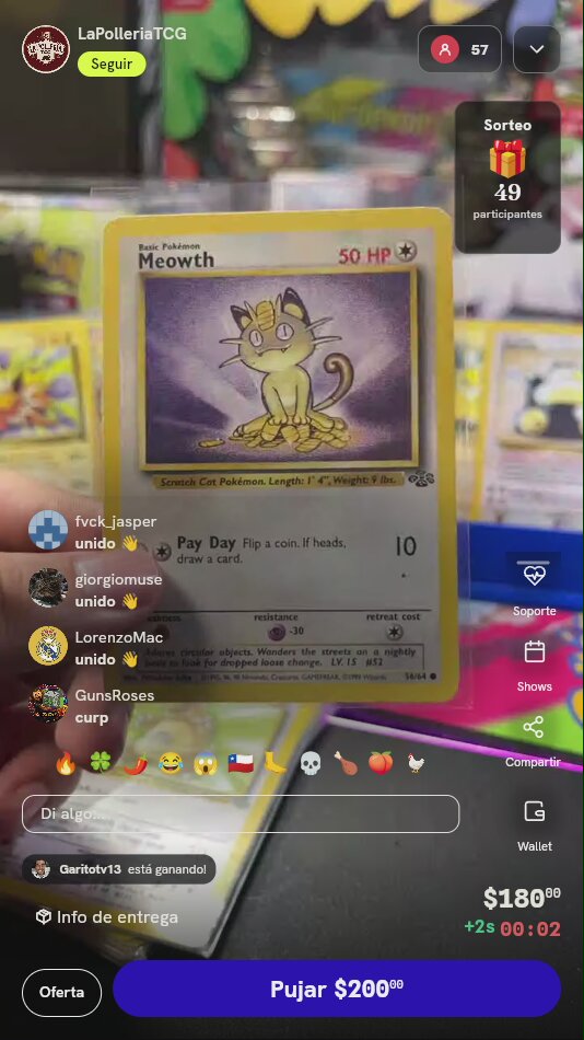 Carta Pokémon Meowth Jungle 56/64