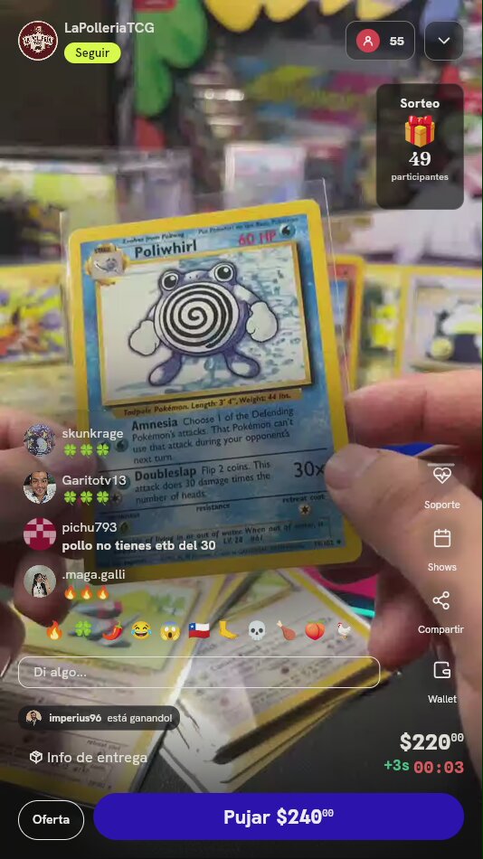 Carta Poliwhirl Base Set Shadowless #38/102