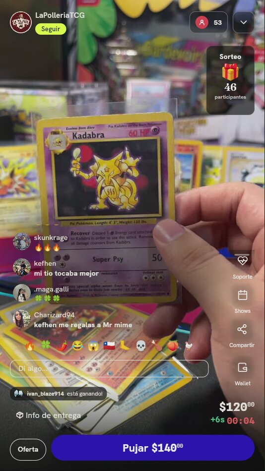 Carta Pokémon Kadabra Base Set