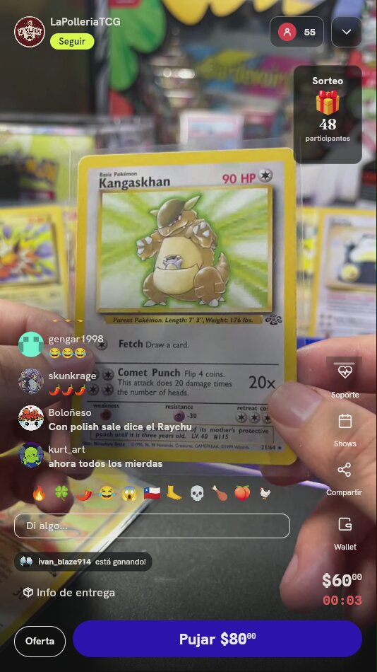 Carta Pokémon Kangaskhan Jungle 21/64