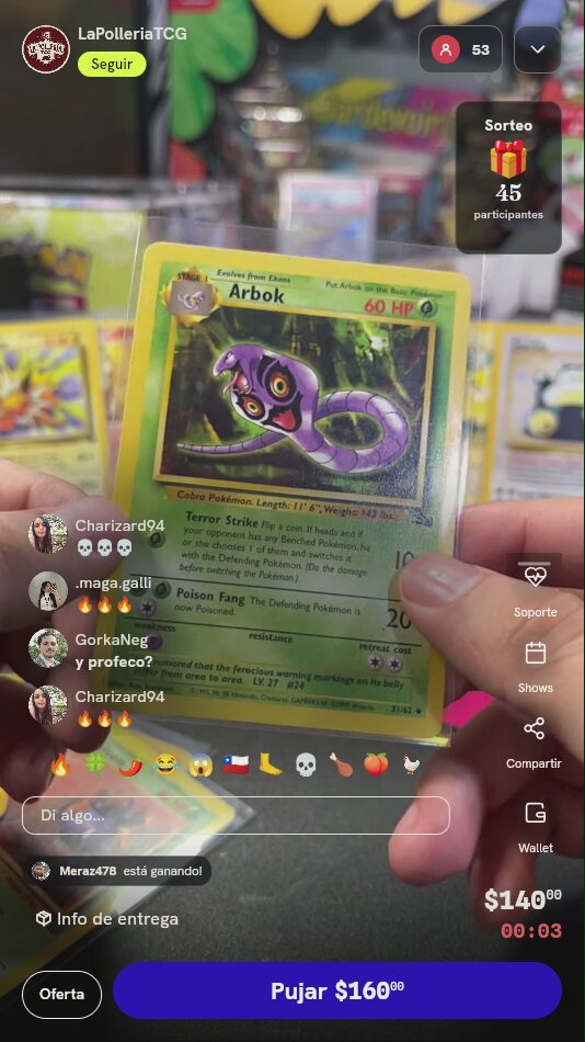 Carta Pokémon Arbok Fossil 31/62