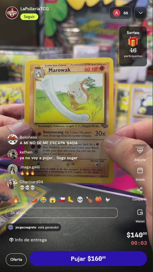 Carta Pokémon Marowak Jungle #39/64
