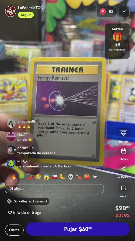 Carta Energy Retrieval Pokémon Base Set