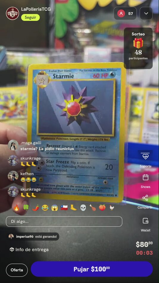 Carta Pokémon Starmie Base Set
