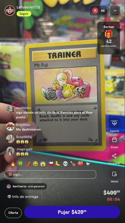 Carta Pokémon Mr. Fuji Fossil #58/62