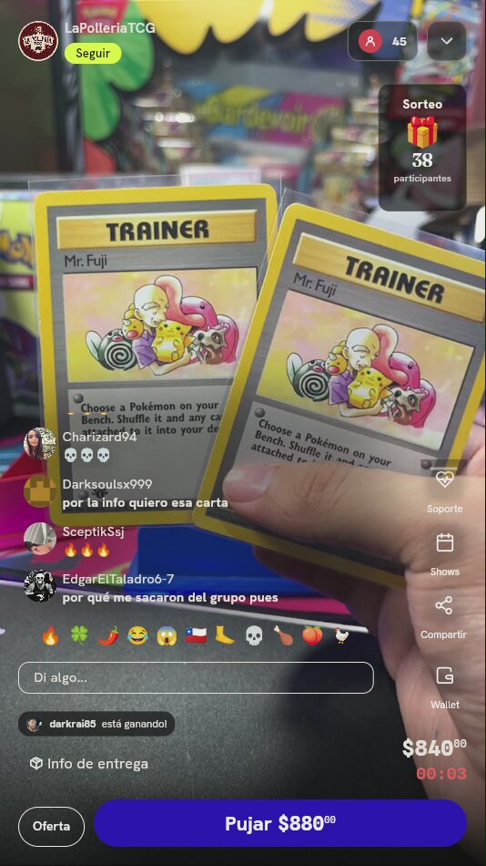 Cartas Pokémon Trainer Mr. Fuji
