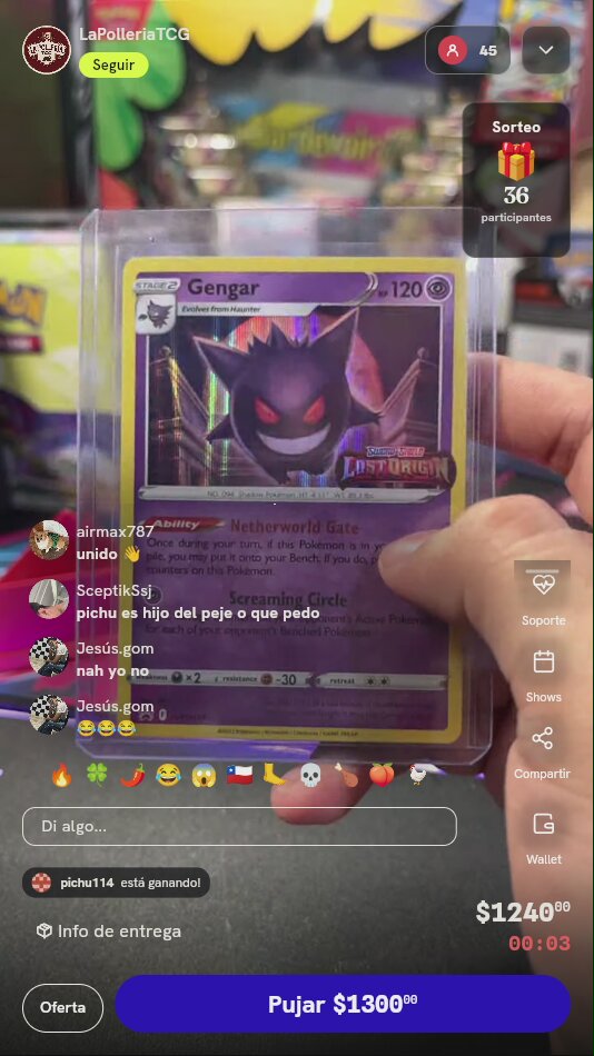 Carta Pokémon Gengar SWSH241 Lost Origin