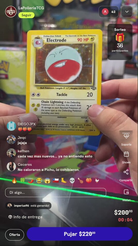 Carta Pokémon Electrode Holo Jungle