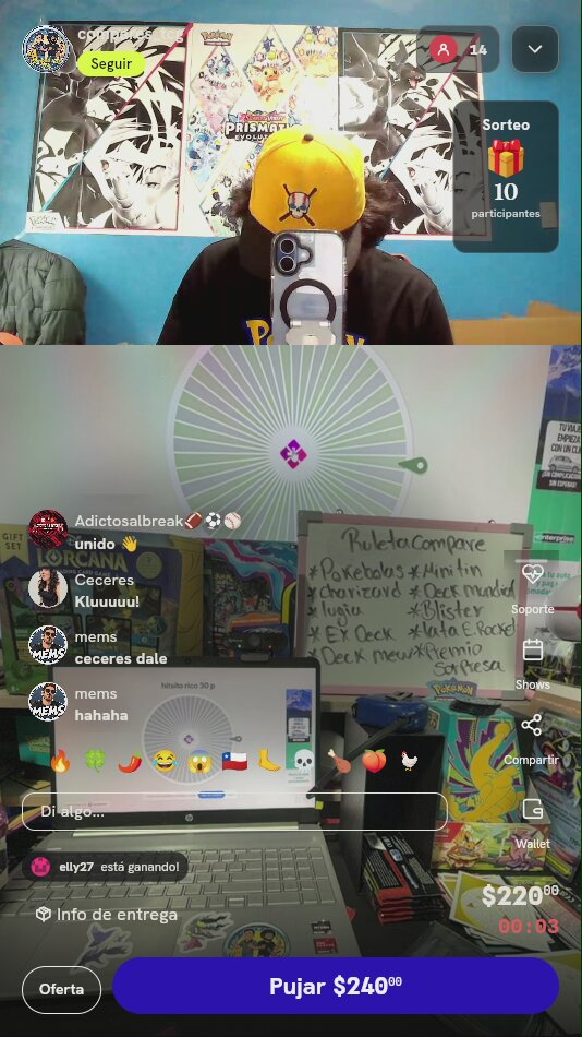 Giros en ruleta Pokémon TCG