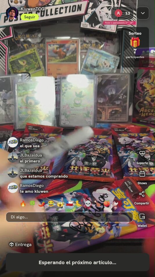 Sobres Pokémon Chasing Glory Together