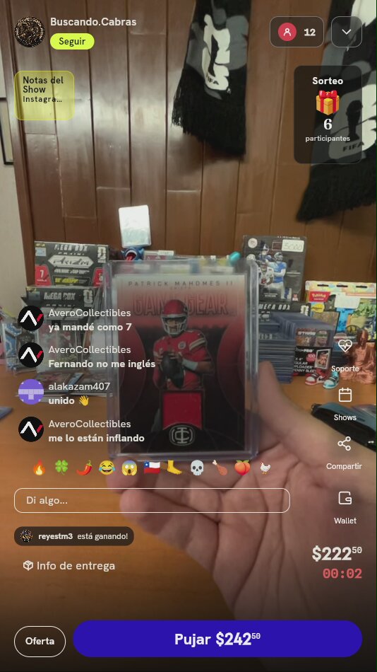 Carta Panini Patrick Mahomes Game Gear