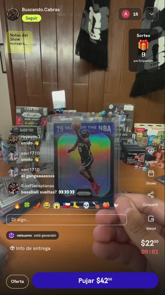 Carta Panini James Harden 75th NBA