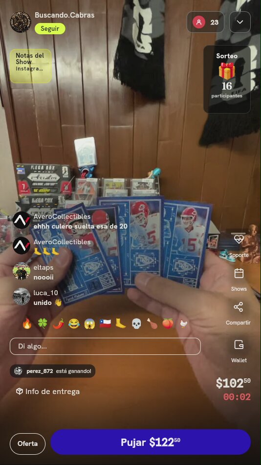 Lote de 4 cartas de Patrick Mahomes