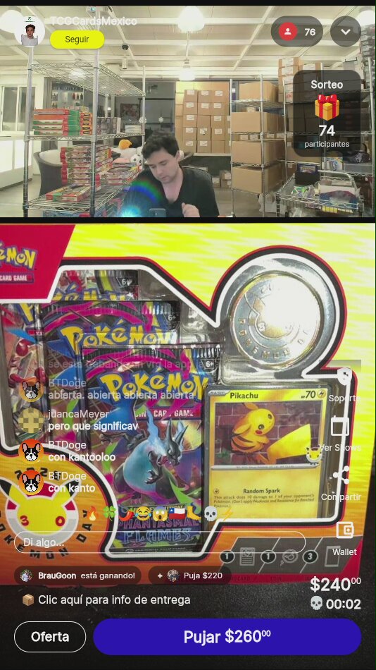 Carta Pokémon Pikachu subastada