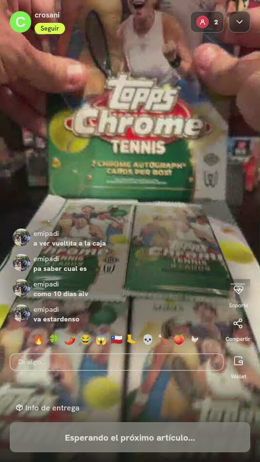 Caja Topps Chrome Tennis Cards