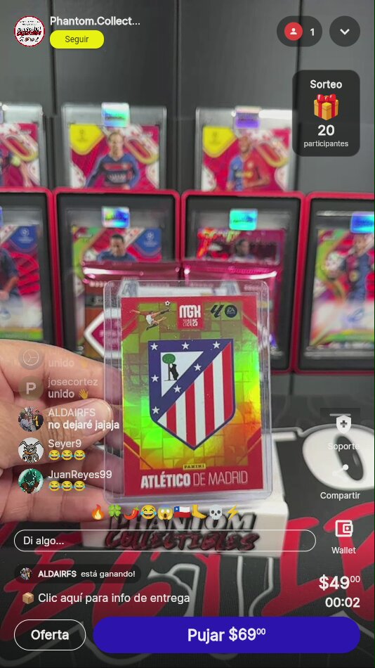 Tarjeta Panini Atlético de Madrid
