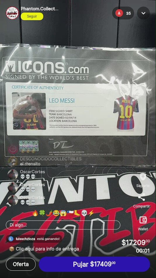 Camiseta Messi Barcelona Firmada Icons