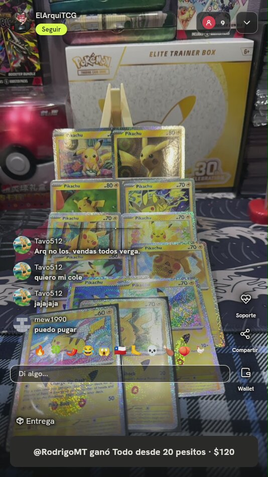 Lote Cartas Pokémon Pikachu