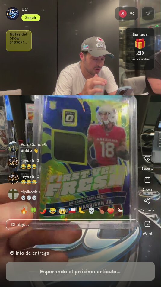 Tarjeta Marvin Harrison Jr. Donruss Optic
