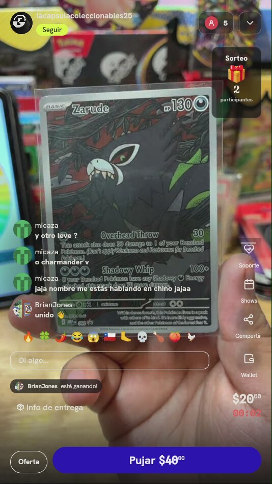 Carta Zarude Promo Pokémon TCG
