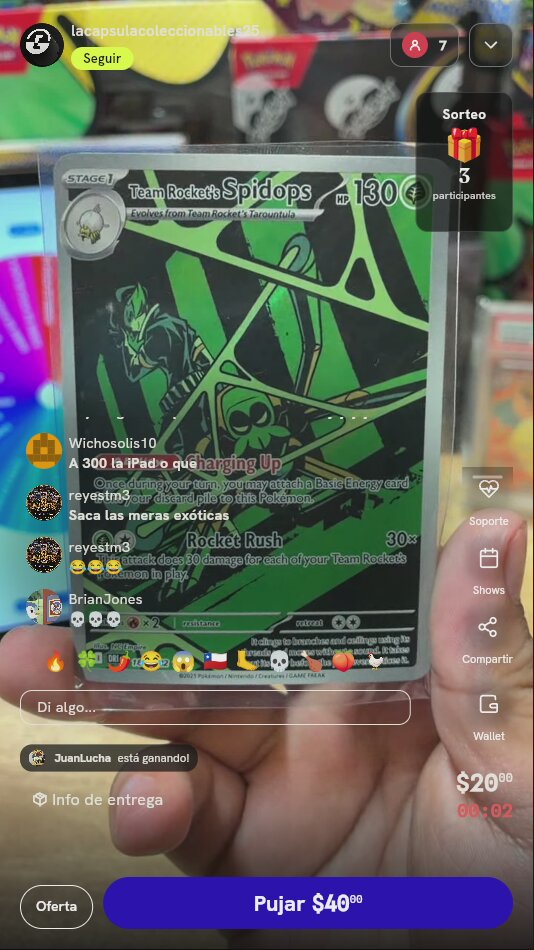 Carta Pokémon Team Rocket's Spidops