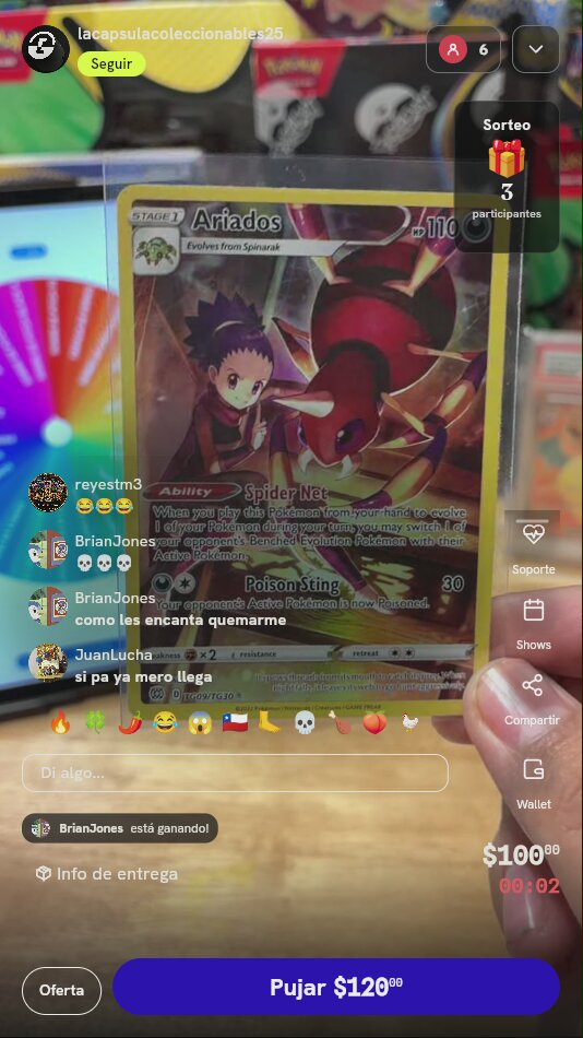 Carta Pokémon Ariados TG09/TG30