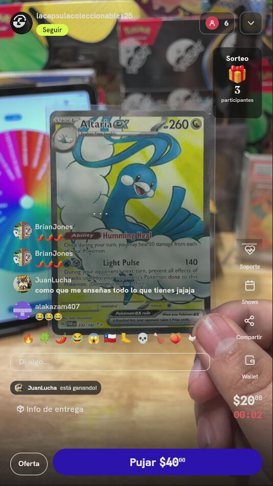 Carta Pokémon Altaria ex Full Art