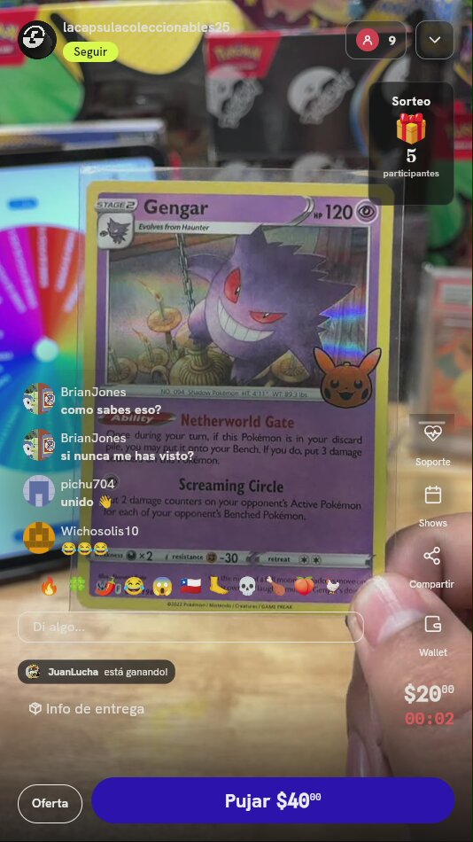 Carta Pokémon Gengar Trick or Trade