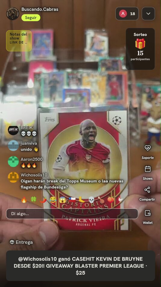 Carta Topps Patrick Vieira Historic Captains