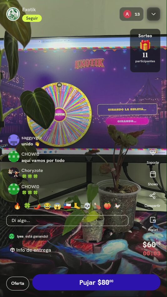 Tiros en Ruleta de Plantas Exóticas