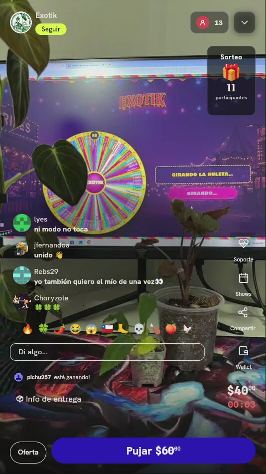 Giro en Ruleta de Plantas Exóticas