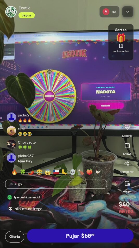 Tres giros de ruleta Exotik