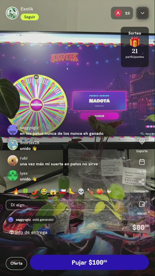 Tiros de ruleta para plantas exóticas