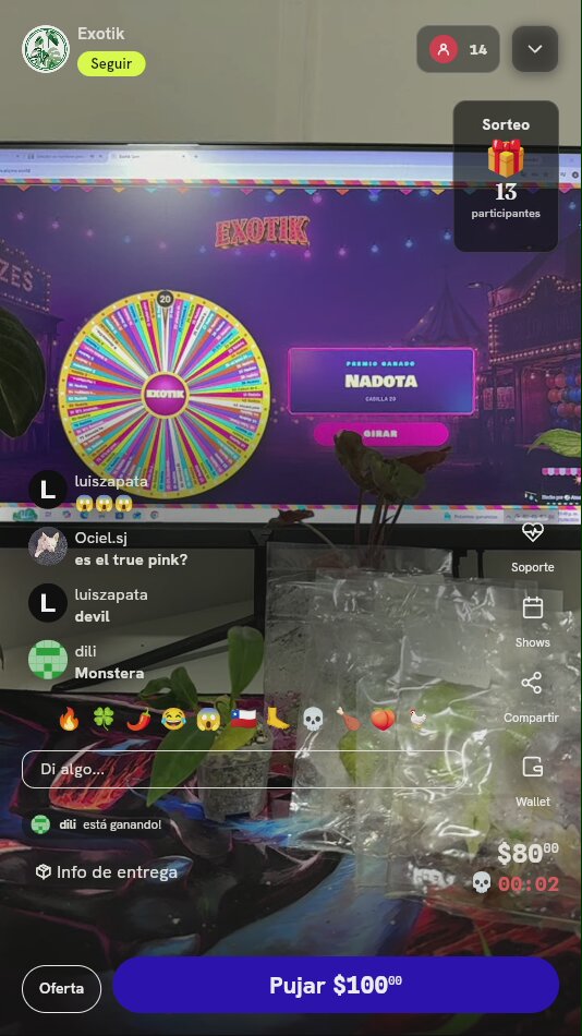 Tiro de Ruleta de Plantas Exóticas