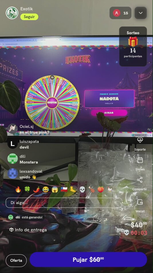 Giro de ruleta de plantas exóticas