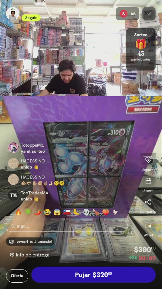 Caja Pokémon Mewtwo V-UNION Chino