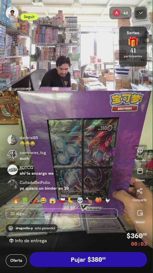 Caja Pokémon Mewtwo V-UNION Chino