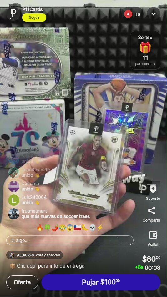 Tarjeta Thierry Henry Topps