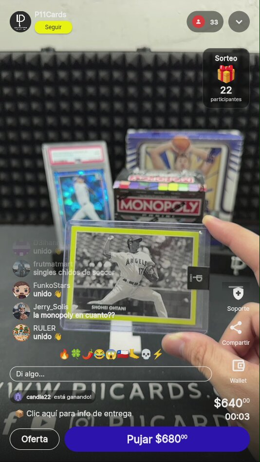 Shohei Ohtani tarjeta de béisbol
