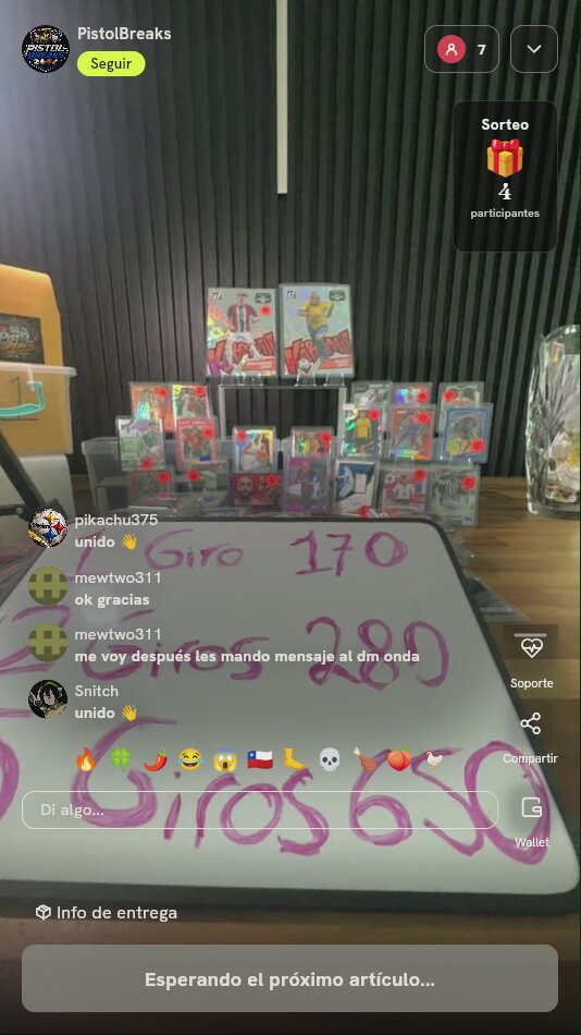 Giro de ruleta de cartas deportivas