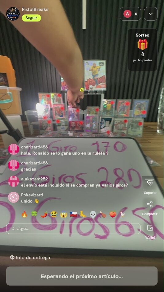 Giros de ruleta para tarjetas coleccionables