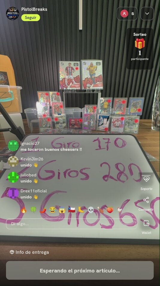 Giro en Ruleta de Tarjetas Deportivas