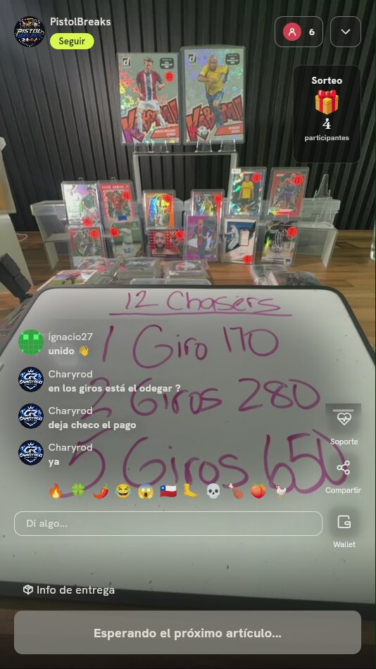 Giros de ruleta de tarjetas deportivas