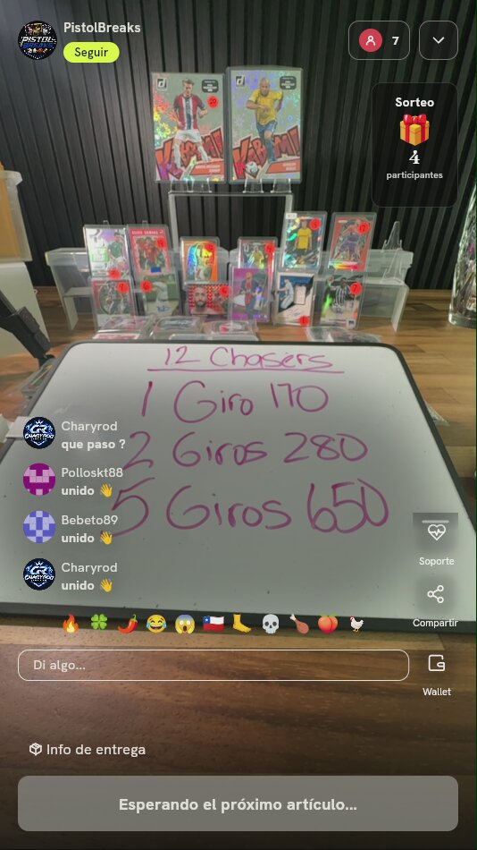 Giro de ruleta de cartas deportivas