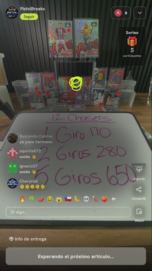 Giro de ruleta de tarjetas deportivas