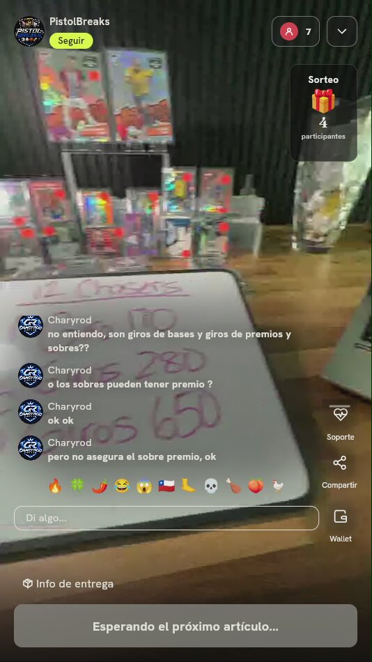 Entrada a ruleta de cartas deportivas