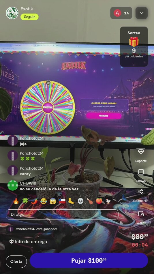 Giros en ruleta de plantas Exotik