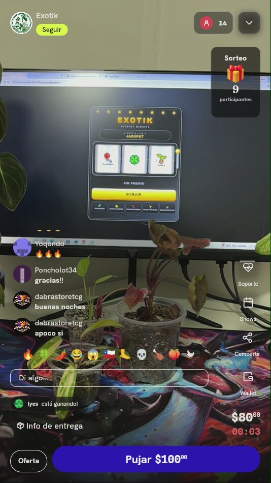 Tiro en Jackpot de Plantas Exóticas